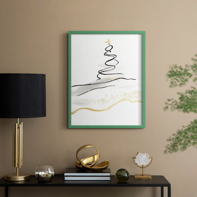 «Christmas Holiday Art» CDXxV, reproduction d'art encadrée - bois massif