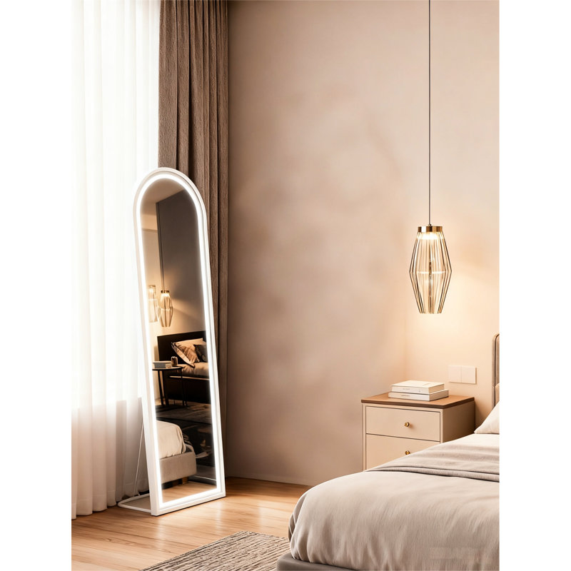 63"X 20" Full Body Mirror With Wall - Hanging Option, Higher Reflective Surface, Multiple Lighting Intensities, Smooth Frame Edge Mountable Mirror, Hd Reflection, Step Less Brightness Control,