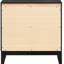 Table de chevet noire patinée pour la chambre à coucher - 2 tiroirs, rangement décoratif moderne 2, ajout pratique
