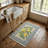 Aqua Scrolled Lemon Kitchen Mat