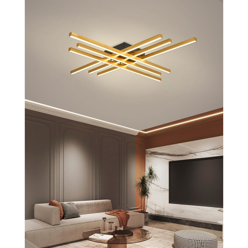 Cassen Elegant Gold Chandelier, 3.5 x 3.5 x 3.1 Inches | Durable Metal Body with Acrylic Cap | 8W LED Socket, 3000K, 8000 Lumens | Perfect for Living Room, Dining Room & Entryways - Stunning Modern Lighting Solution