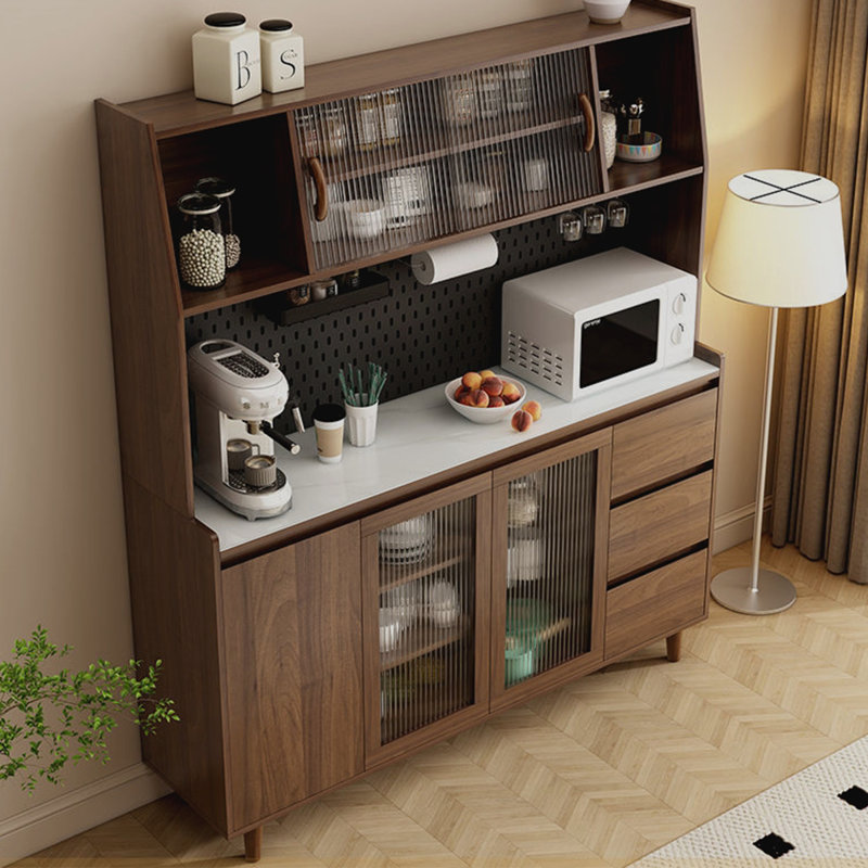 Black&Walnut Solid Wood Sideboard