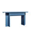 OMCHOM Console de style Mid-Century moderne de 63 pouces avec 2 tiroirs, table d'entrée cannelée en bleu
