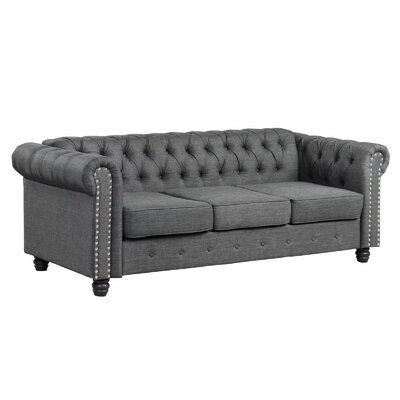 Gilles 82"" Linen Rolled Arm Upholstered Sofa -  Canora Grey, 746CB0FCA58D4E24A4B8CBB786C8DC24