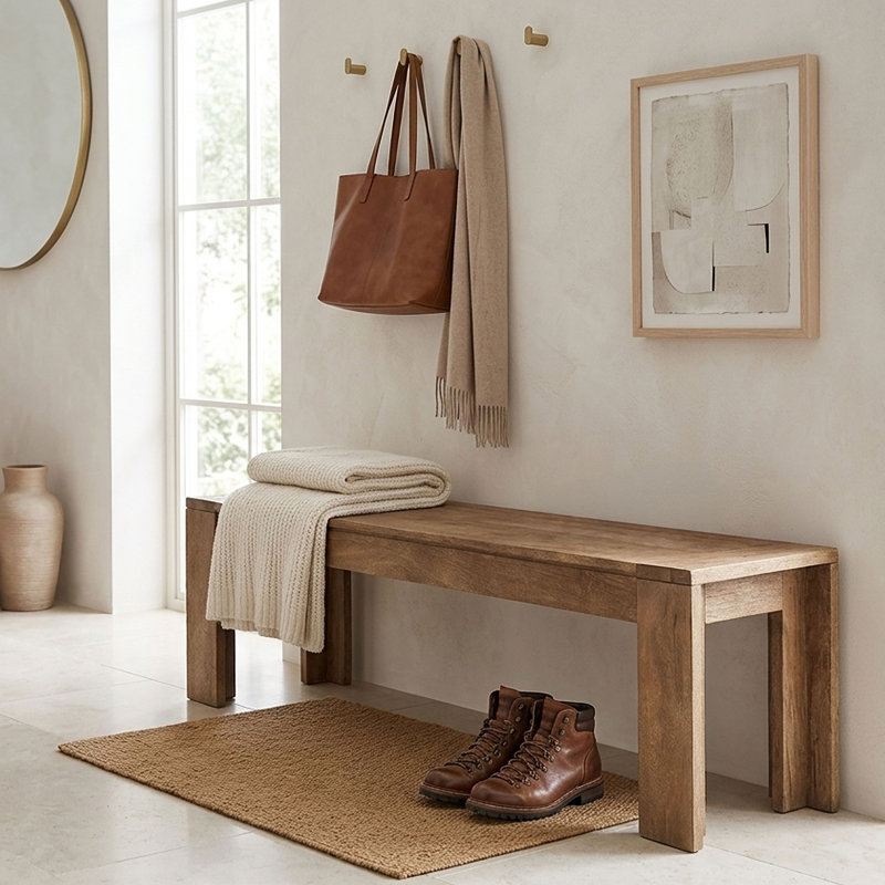 Banc en bois d'acacia massif Abagail Ronny