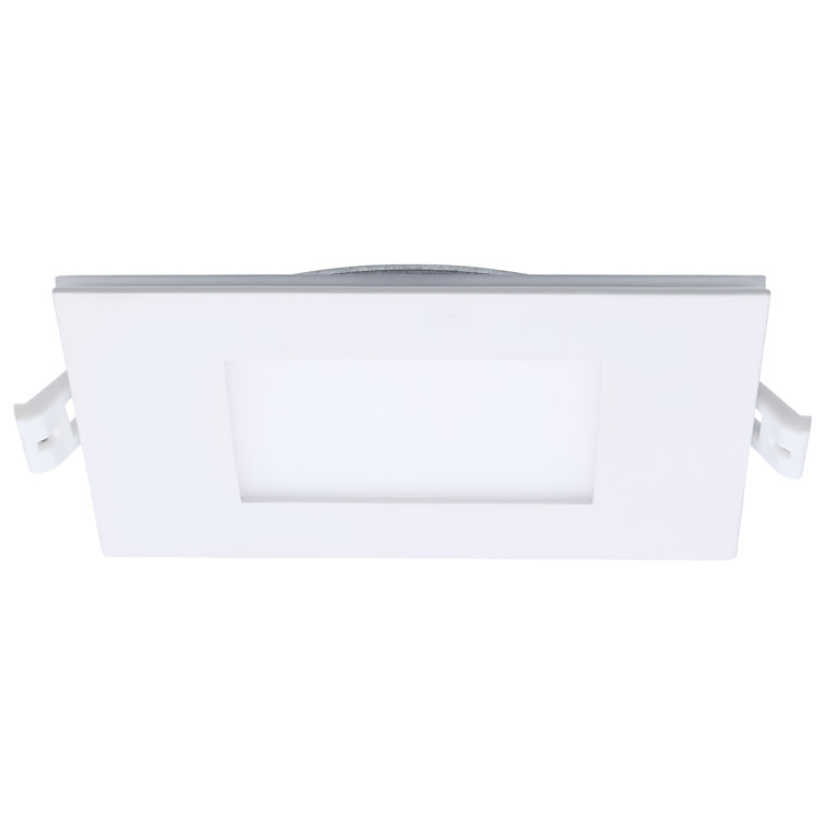 9 Watt LED Direct Wire Downlight With Night Light 4 Inch Remote Driver CCT Selectable Dimmable Square White Finish