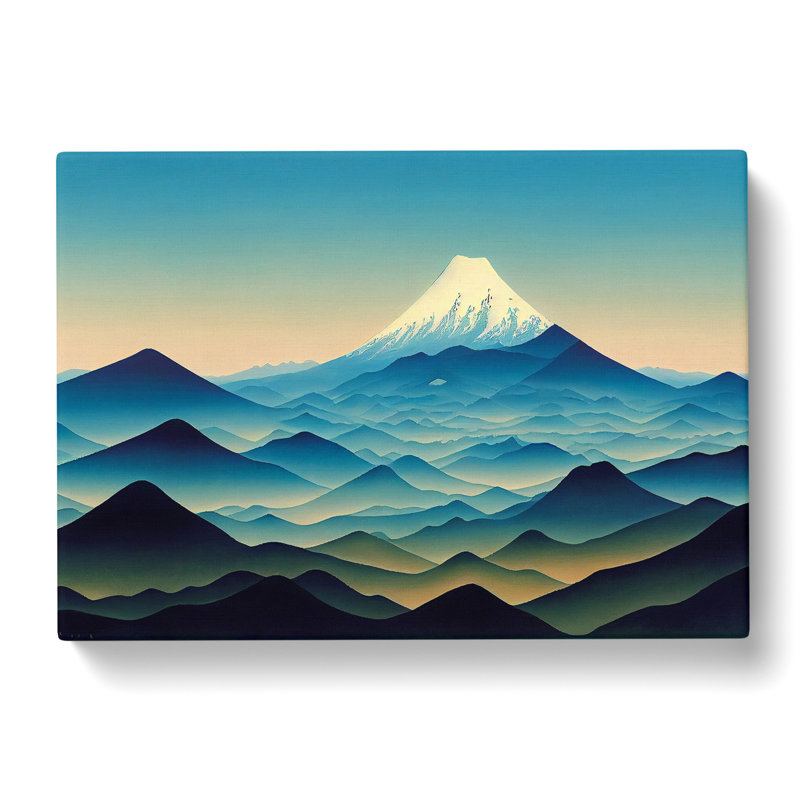 Timeless Japanese Mountains - Wrapped Canvas Print, 35cm H x 50cm W x 3cm D