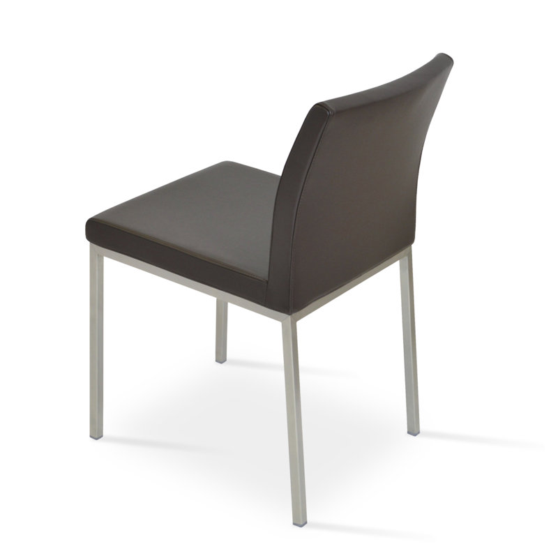 chaise d’appoint en métal 17 po  Aria, Brun, Chrome