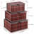 Bamboo Decorative Storage Boxes - Set Of 3 Woven Lined Storage Basket With Lids, Retro Brown Wicker Lidded Baskets For Home Kitchen Shelf Organizer Decor