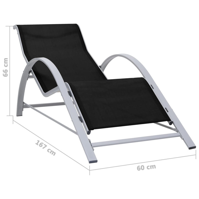 Abdullaahi 167cm Long Single Chaise, Black