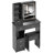 29.2" Small Size Left Drawer Desktop Vanity Table + Cushioned Stool, Large Sliding, Touch Control, Tri-Color Switching, Brightness Adjust LED Mirror, High Capacity Storage, Suitable For Small Space-586607881
