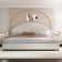 Bed Frame, Boucle Upholstered Platform Bed Frame, Soft Bed Frame with Round Headboard, No Box Spring Required, Easy Assembly