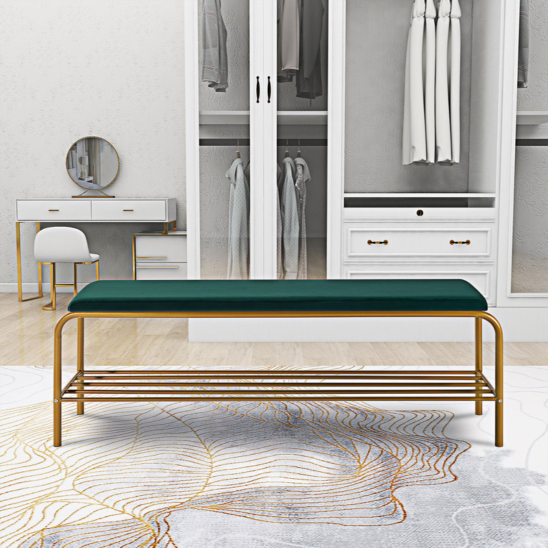 Banc en métal Shlok, Vert