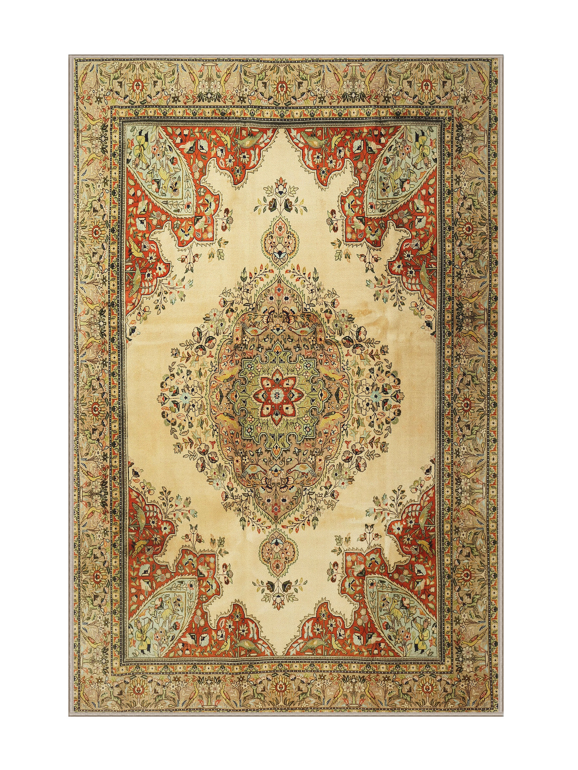 Parlour Rug Bungalow Rose 100% Machine Washable Traditional 1842 Area Rug | Wayfair