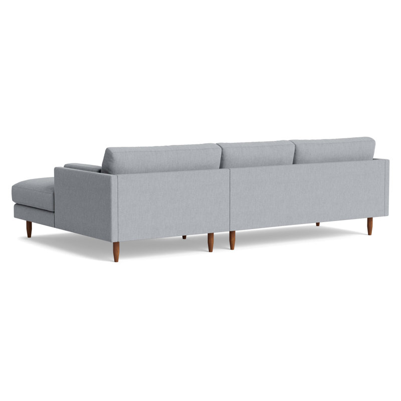Skinny Fat Chaise Sectional, Performance Weave - Zinc, Right Hand Facing