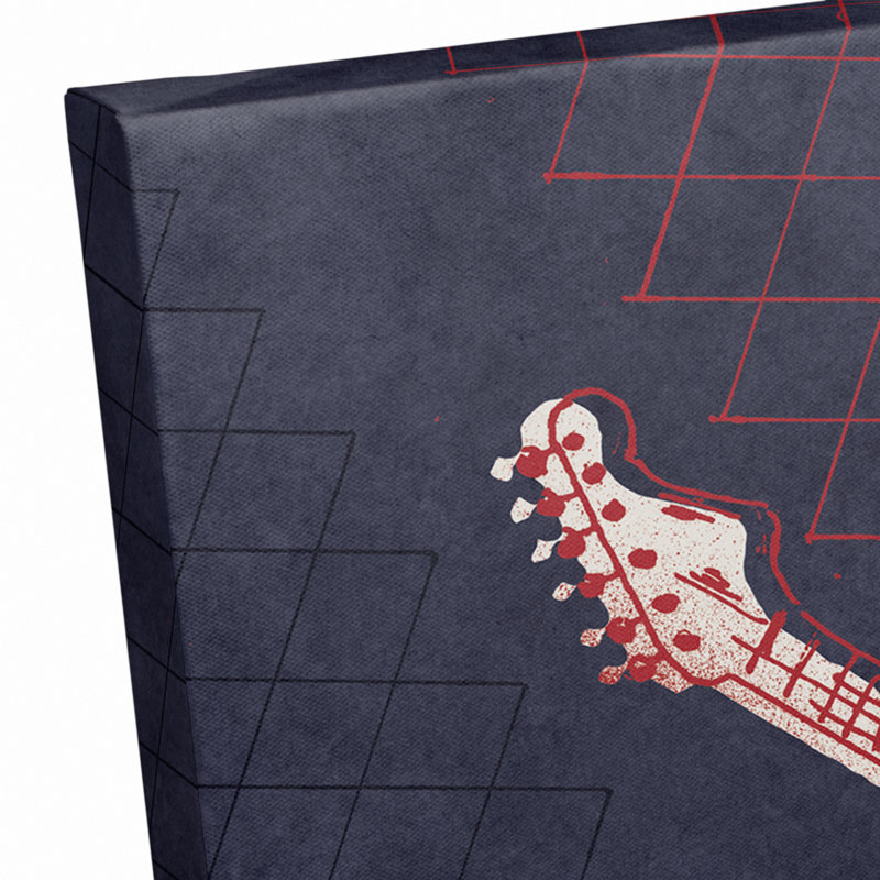 Art sur toile tendue guitare Morabito, H 12 po x l 12 po x P 1,25 po