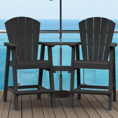 2-Person 26'' Outdoor Tall Adirondack Chairs With Table