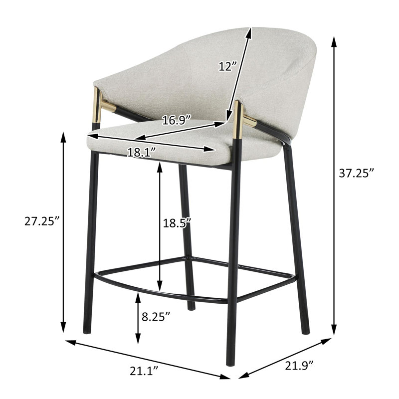Tabouret de bar et de comptoir Hardyston, Tabouret de comptoir (siège d'une hauteur de 27,2