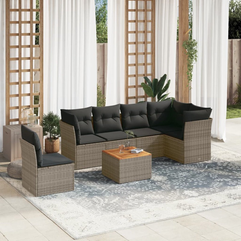 Vidaxl Garden Sofa Set Grey, Dark Grey