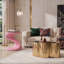 Table d'appoint moderne laquée brillante, piètement en forme de S, design tendance, idéale pour le salon, le canapé, le bureau ou un appartement. Livrée montée, rose.-1585831681-1585831682