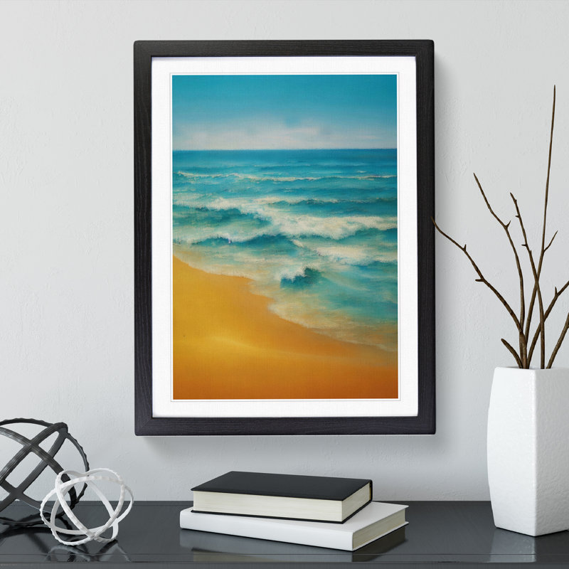 Beach Glow - Single Picture Frame Print, Black Framed, 64cm H x 46cm W x 2cm D