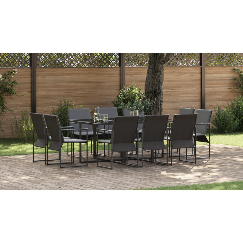 Set Of 4 Dark Grey Aluminium And Glass Large Expandable
