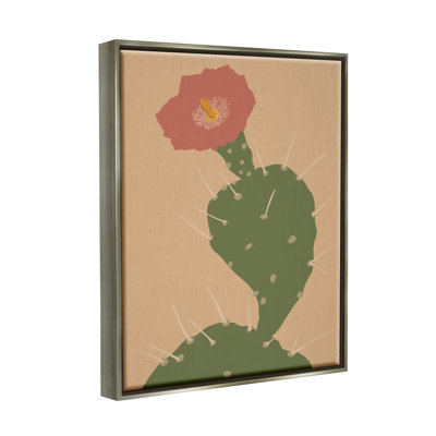 " Prickly Boho Cactus Flower Modern Pictorial Plant " by Kamdon Kreations