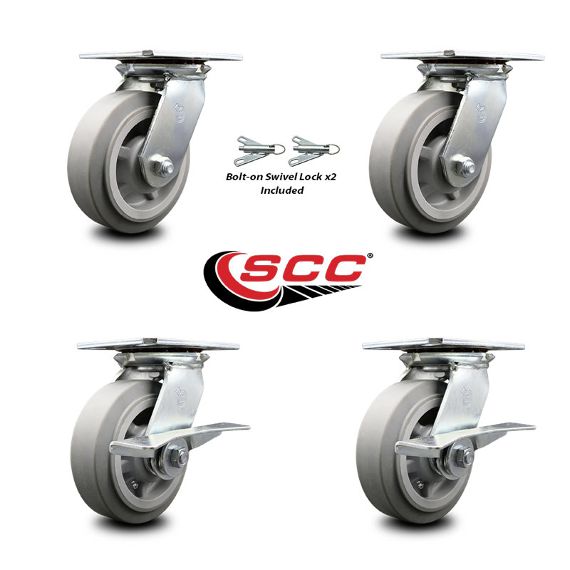 4-Piece Thermoplastic Rubber Caster Set