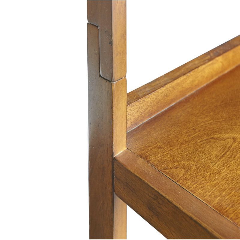 Bibliothèque échelle en bois massif Kamal H 72 po x l 24,75 po Kamal, Brun