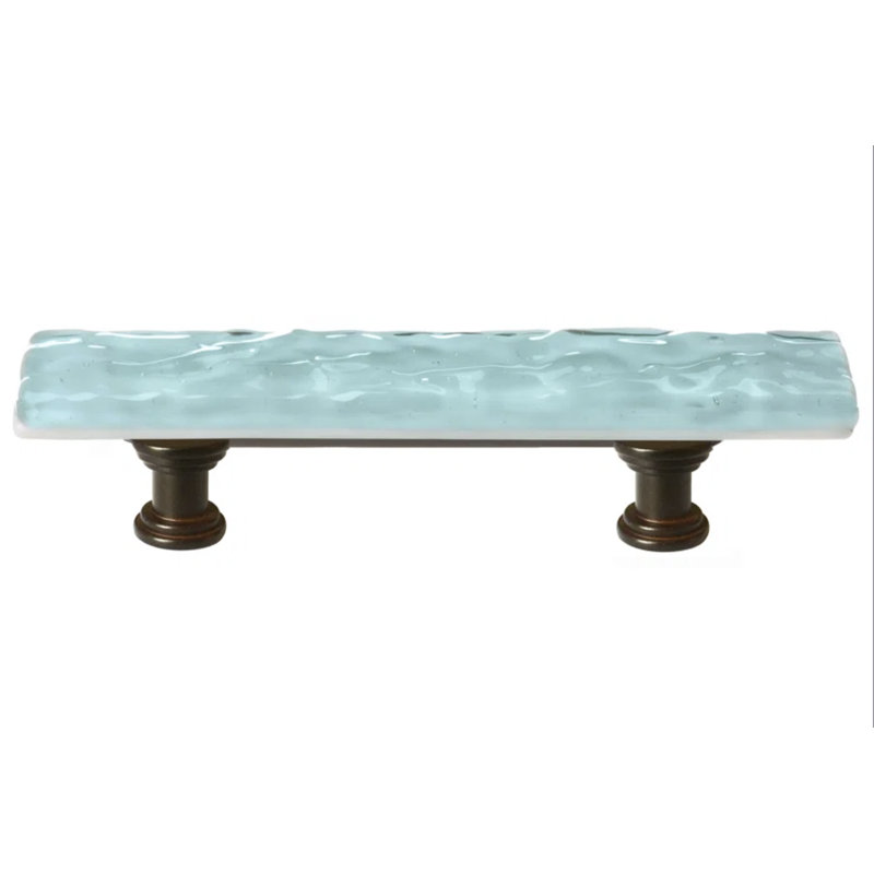 Skinny Glacier Bar / Handle Pull, Polished Chrome, Light Aqua
