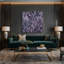 «Abstract Florals 84», art mural sur toile mauve
