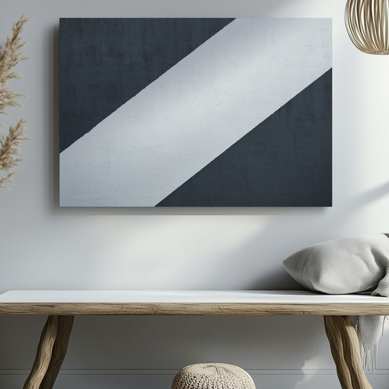 Reproduction d'art minimaliste sur toile, "La moitié supérieure en gris anthracite foncé" et art mural sur toile