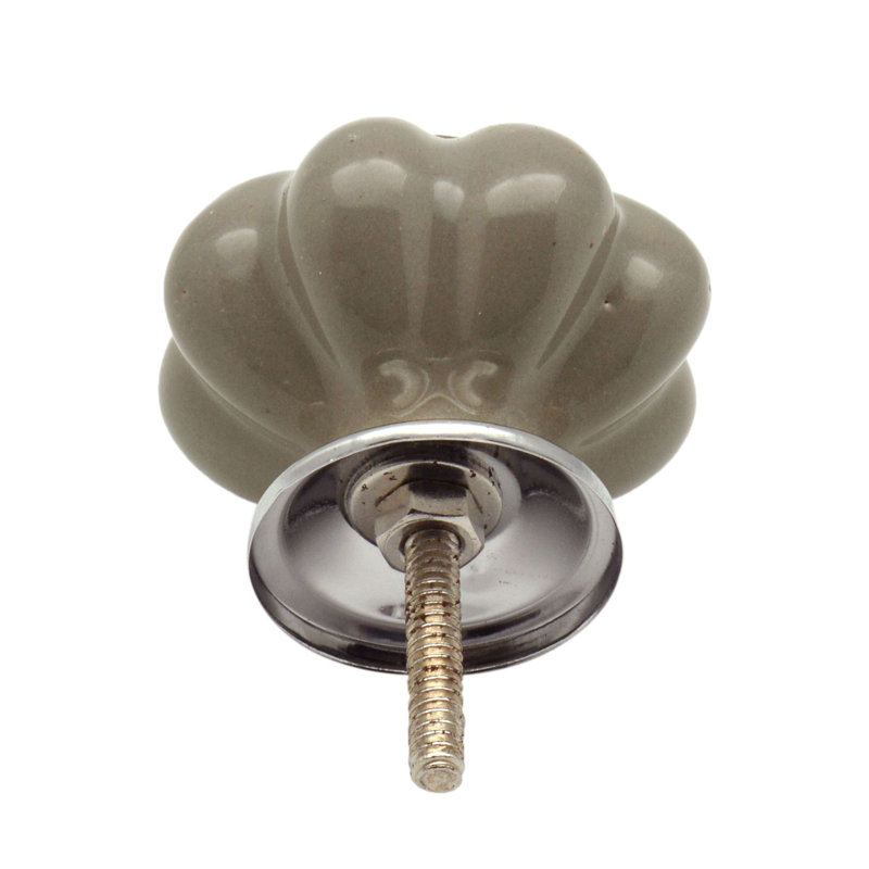 Nicola Spring - Floral Ceramic Cabinet Knobs, Grey
