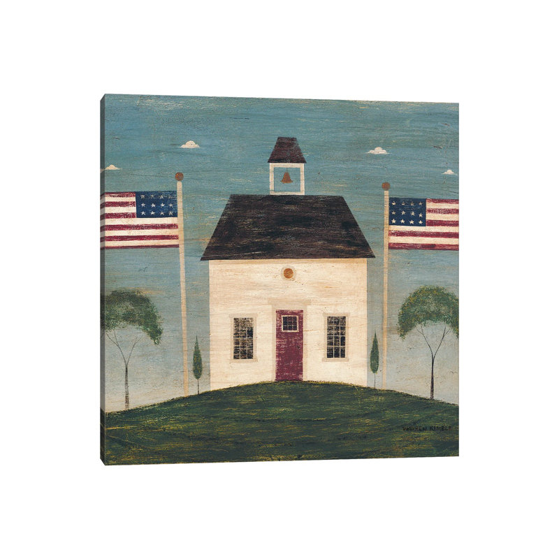 School House - reproduction d'art murale encadrée, Toile tendue, Ne s’applique pas, H 18 po x l 18 po