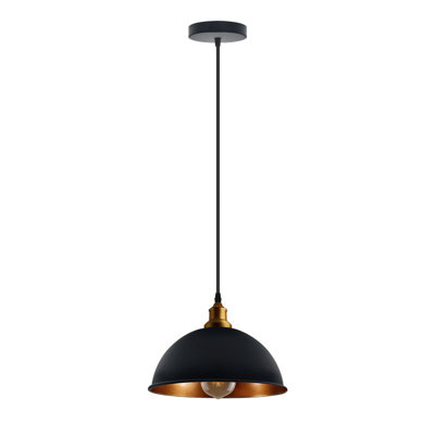 Pendant Light 1 - Light Black And Gold Dome Pendant