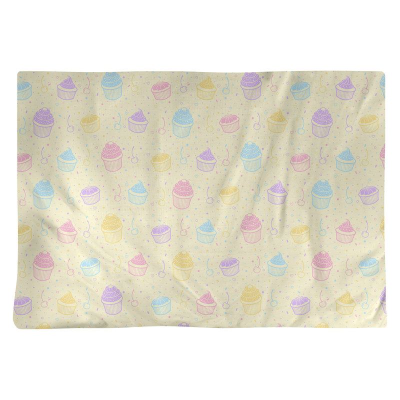 Napperon en coton 18 po Classic cupcake, Jaune / Noir