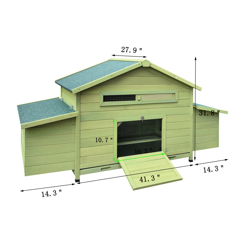 Spacious Wooden Chicken Coop For Outdoor Use With Dual Nesting Boxes And Two Free-range Doors For Easy Access
