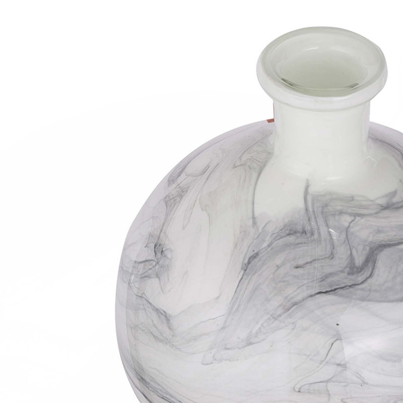 Vase-Black-And-White Swirl
