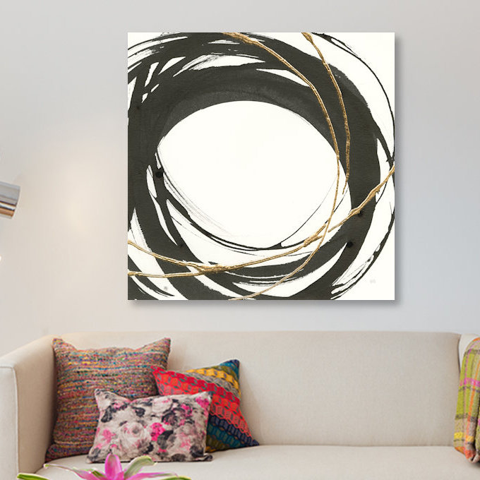 «Gilded Enso III», impression sur toile, H 48 po x l 48 po x P 1,5 po, Pas de tapis, Toile tendue