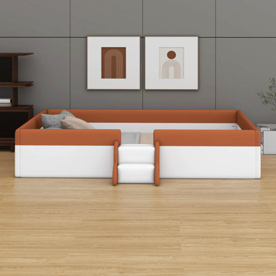 Upholstered Daybed Frame Featuring Fence & Stairs