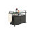 Outdoor Bar Table, Wicker Bar Cart With Cabinet, Patio Serving Cart With Steel Top-1031339622