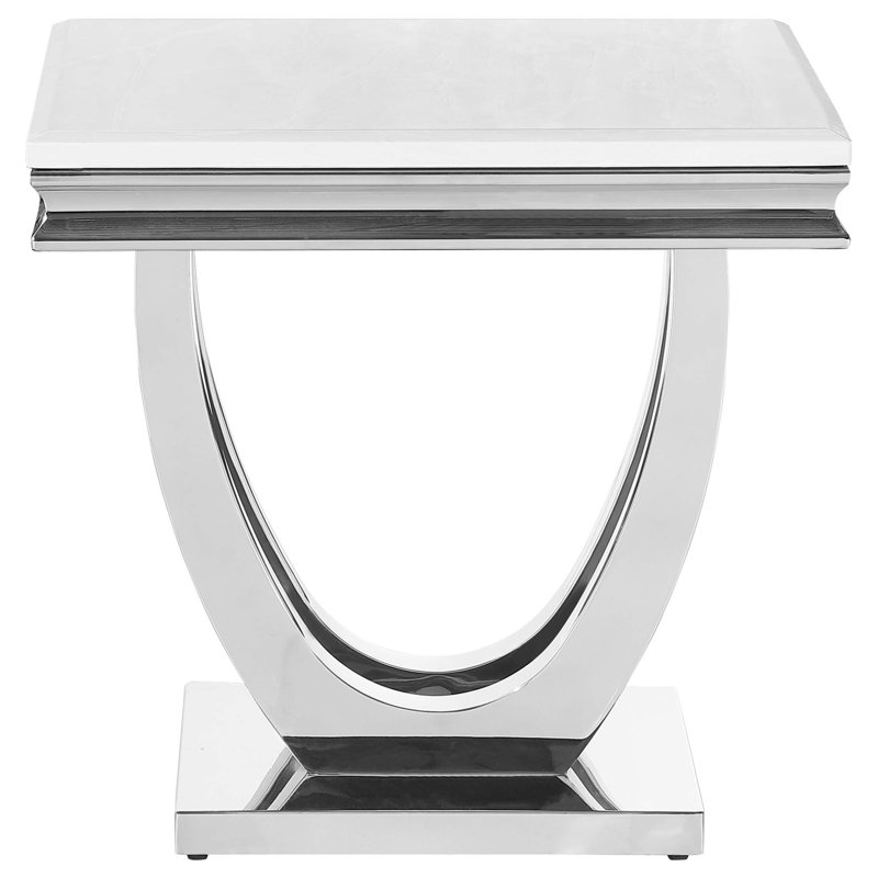 U-Shaped Base Square End Table