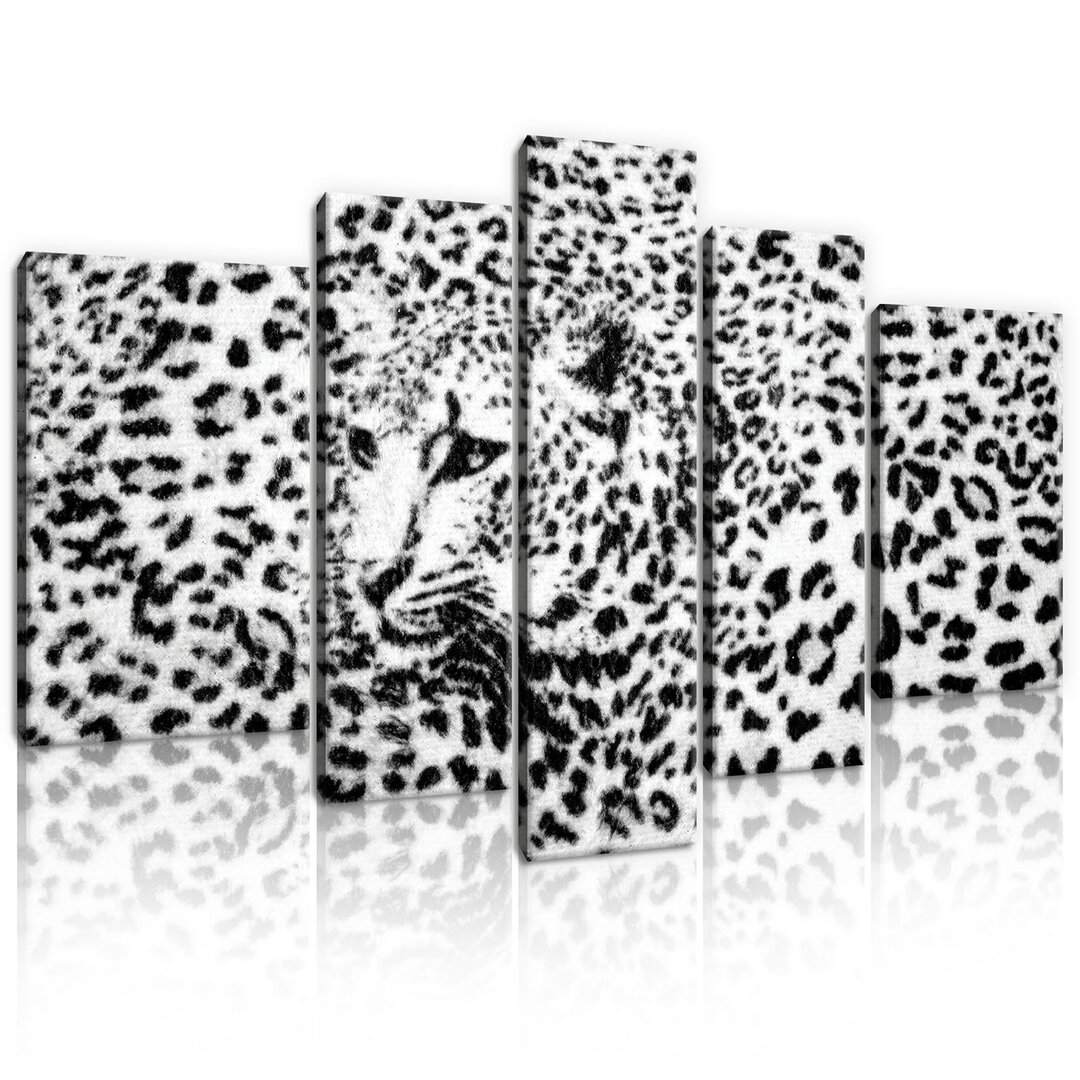 5-tlg. Leinwandbilder-Set Gepard