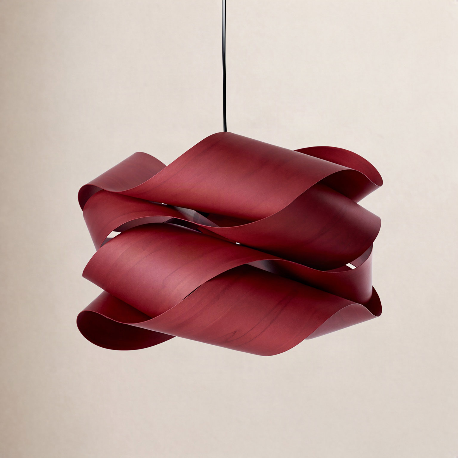 Dimmable 1 - Light Pendant, 11" H x 18.1" W x 18.1" D, Matte White, Red