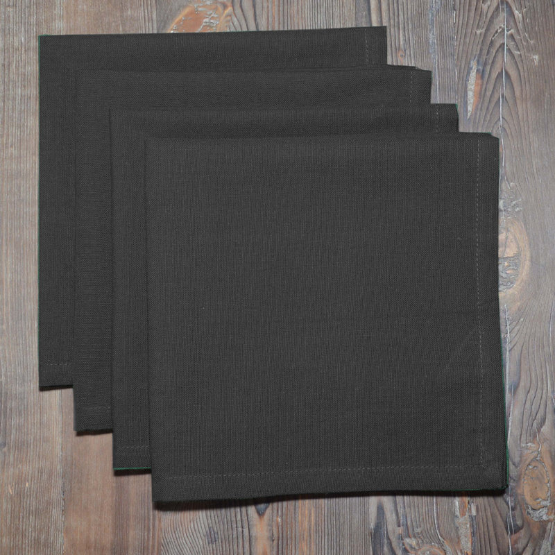 Adersen Cotton Square Napkin, Black