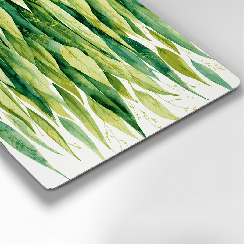 Art mural en métal vert botanique verveine citron, H 144 po x l 144 po x P 0,05 po