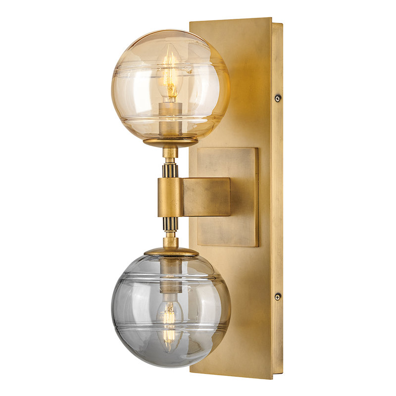 Oberon Steel Armed Sconce, Heritage Brass