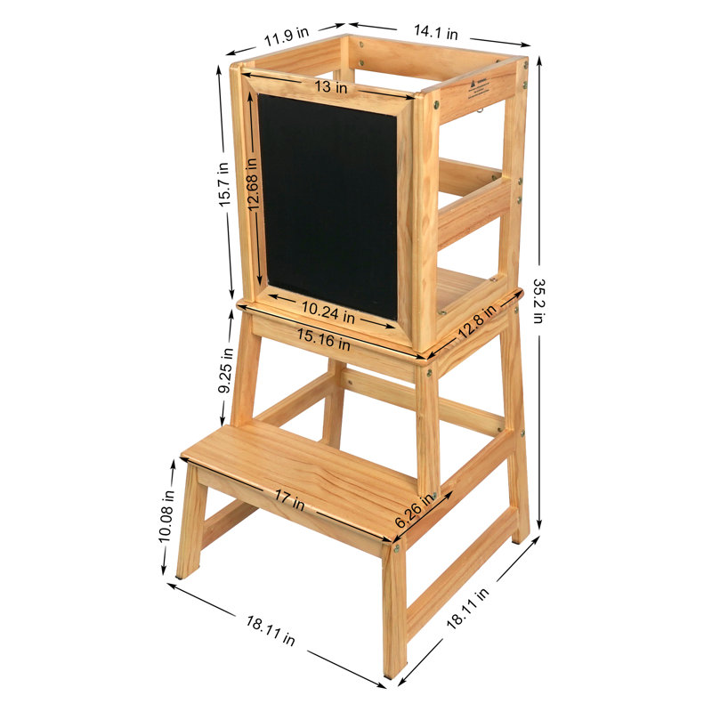 Solid + Manufactured Wood Accent Stool