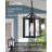 Sanded Black Metal Clear Glass Outdoor Pendant Light Adjustable Chain E26 Porch Hanging Lamp