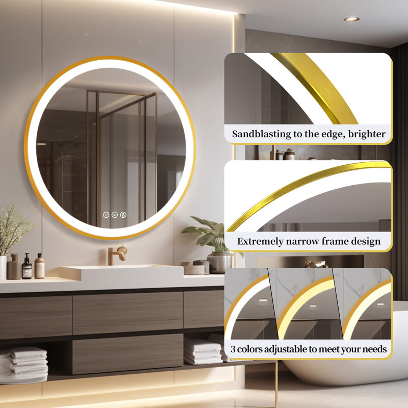 Cheli Aluminium Round Mirror, 80cm x 80cm